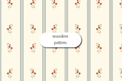 Vintage Floral Stripe Seamless Pattern Cottage Design Product Image 1