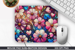 Flower Mouse Pad Sublimation, Spring Flower Mouse Pad PNG Product Image 1