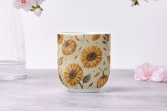 Pressed Sunflower &amp; Pumpkin Fall Journal Seamless Pattern Product Image 9