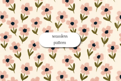 Blush Pink Floral Seamless Pattern, Cottagecore Flower JPG Product Image 1