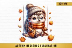 Autumn hedgehog Sublimation, Autumn hedgehog Clipart Product Image 1