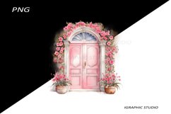Watercolor Medirerranean Door Clipart Product Image 1