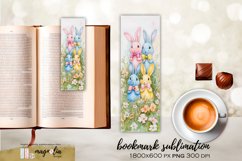 EASTER BUNNY BOOKMARK| Spring Easter watercolor png Product Image 1