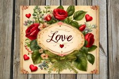 Vintage Love| 4 Skinny tumbler sublimation designs P2 Product Image 5