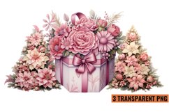 Watercolor Vintage Pin Up Christmas Girl Clipart , PNG Product Image 1