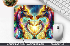 Giraffe Mouse Pad Sublimation, Valentine Mouse Pad PNG Product Image 1