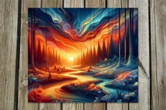 Fantasy landscape | Skinny tumbler Sublimation design PLUS2 Product Image 5