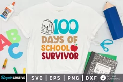 100 Days Of School Survivor SVG, School SVG Design Product Image 1