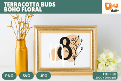 Terracotta Buds Boho Floral Monogram Product Image 1