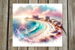 BeachLife | 4 summer Skinny Tumbler Sublimation designs PL2 Product Image 5