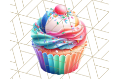 Bright Summer Cupcake PNG Clipart, Colorful Cupcakes Product Image 5