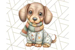 Christmas Pets in Pajamas Clipart PNG, Christmas Png Clipart Product Image 5