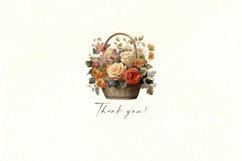 Autumn Flowers PNG, Watercolor Flowers Bouquets Product Image 7