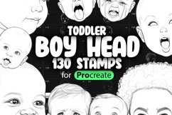 130 Procreate Toddler Boy Head Stamp Brushes Product Image 1