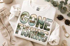 Gone Fishing PNG, Vintage Lake Life Cabin Sublimation Product Image 5