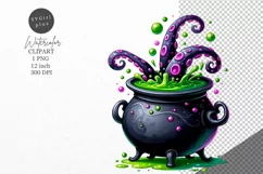 Halloween clipart, Cauldron clipart, Autumn clipart Product Image 1