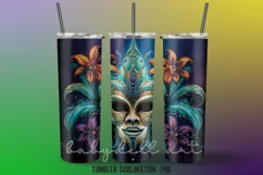 Mardi Gras Mask|Mardi Gras Tumbler Sublimation Design Product Image 3