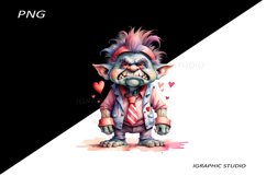 Valentines Day Troll clipart, Troll clipart Product Image 1