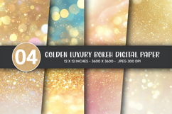 Golden Luxury Bokeh Digital Paper Product Image 1