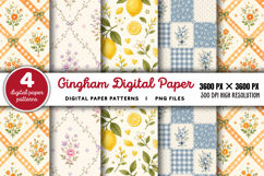 Gingham Digital Paper Backgrounds PNG Product Image 1