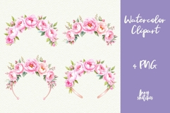 4 Pink Floral Headband Clipart Ballet Coquette Peonies PNG Product Image 1