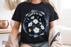 Bloom in the Dark PNG, Celestial Flower Moon Sublimation Product Image 8