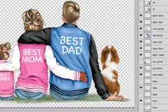 Family clipart, mom dad daughter son dog Product Image 4