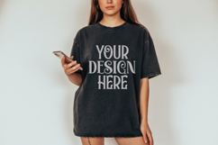 Black Comfort Colors 1717 T-shirt Mockups, Real Model Mock Product Image 1