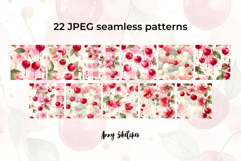 Cherry Coquette Digital Paper Floral Seamless Pattern Bundle Product Image 2