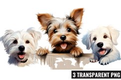 Peeking Dog Collection Clipart, Dog Collection Sublimation Product Image 1