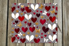 3d red & grey Hearts | 4 Skinny tumbler sublimation designs Product Image 5