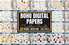 Boho Digital Tumbler Papers Boho Background Bundle Product Image 1