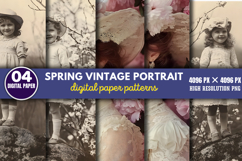 Spring Vintage Portrait Photos Paper PNG Product Image 1
