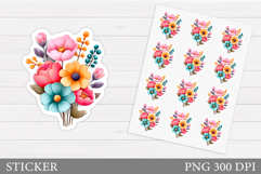 Wildflowers Sticker Design. Flowers Sticker Printable Product Image 1