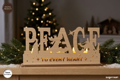 Nativity Peace Candle Holder Laser Cut | Glowforge | SVG Product Image 1