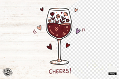 Doodle Summer Wine Clipart Product Image 1