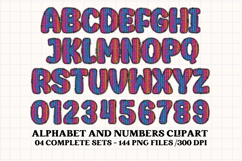 Knitted Alphabet png clipart, knitted texture doodle letters Product Image 3