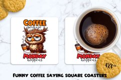 Funny coffee saying square coaster. Sublimation PNG. Product Image 1