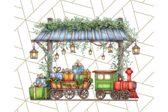 Cozy Christmas Market Stall Clipart PNG, Holiday Art Png Product Image 5