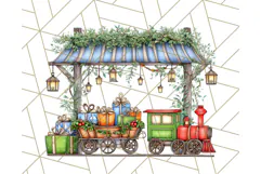 Cozy Christmas Market Stall Clipart PNG, Holiday Art Png Product Image 5