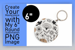 Artful Round Design Keychain Template , Birds Product Image 1