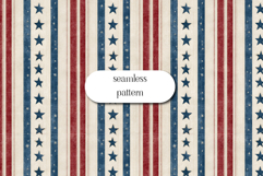 Vintage Patriotic Stripes Seamless Pattern Stars USA Product Image 1