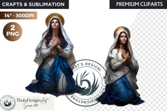 Virgin Mary Clipart PNG, Mother with Jesus Christian graphic Product Image 1