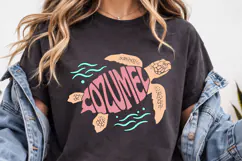 Cozumel word art in the Shape of Sea Turtle SVG Cut Product Image 2
