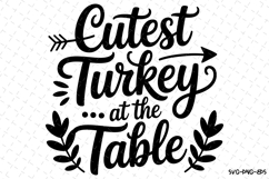 Cutest Turkey at the Table Svg | Halloween Svg | Svg Files Product Image 1