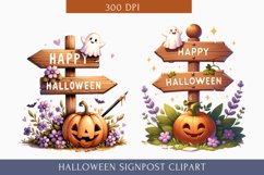 Halloween Signpost clipart, Spooky Signpost sublimation Product Image 1