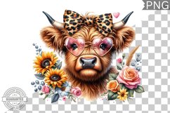 Baby Highland Cow Sublimation - Clipart PNG Design Product Image 1
