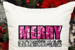 Merry Christmas Sequin Glitter Letters - Pink and Gray Product Image 4