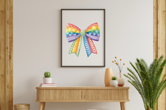 Geometric Rainbow Coquette Bow Clipart with Patterns Product Image 8
