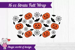 Halloween Pumpkins 16 oz Tumbler strata full wrap svg Product Image 2